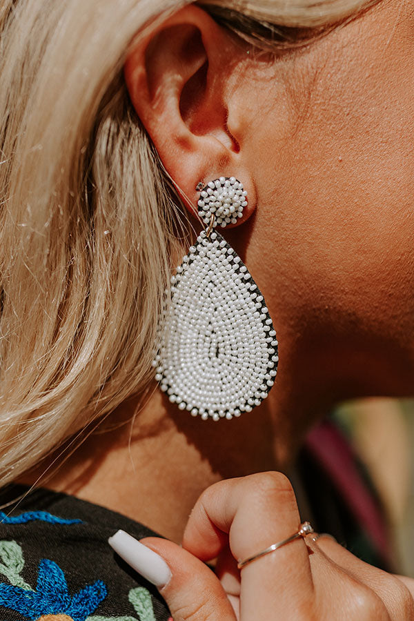 Sweetest Dream Beaded Earrings In Ivory Image - 2