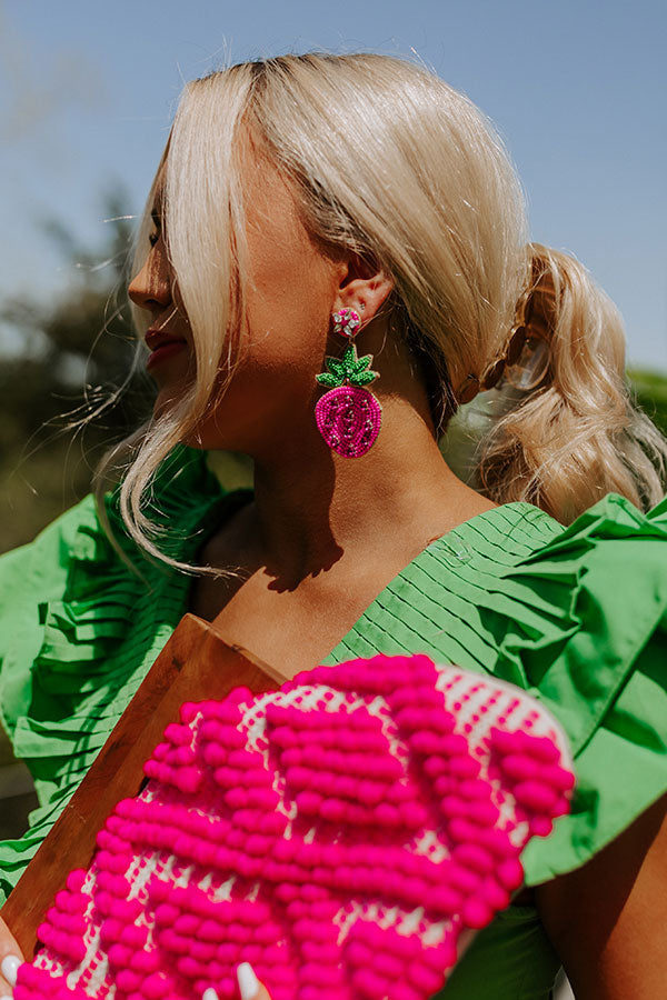 Strawberry Kisses Beaded Earrings