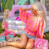 Cute Casa Floral Top In Neon Pink Image - 1
