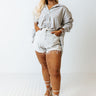 Wonderful Waves Front Tie Top In Grey Curves Image - 1