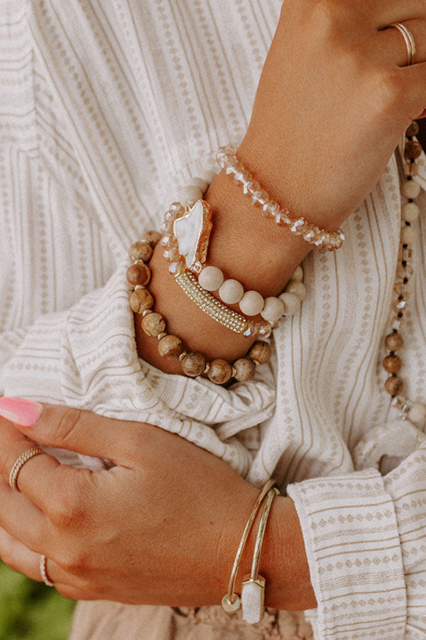 Champagne Life Semi Precious Bracelet Set Image - 2