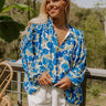 Sugary Sweet Floral Shift Top in Royal Blue Curves Image - 1