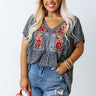 Heart In Hand Embroidered Shift Top Curves Image - 1