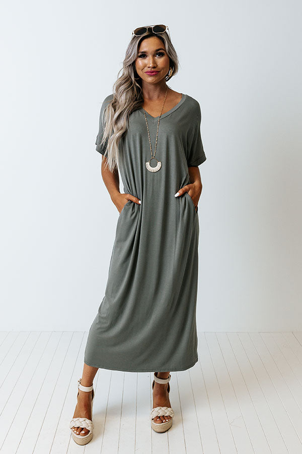 Dallas Layover T-Shirt Midi In Army Green Image - 2