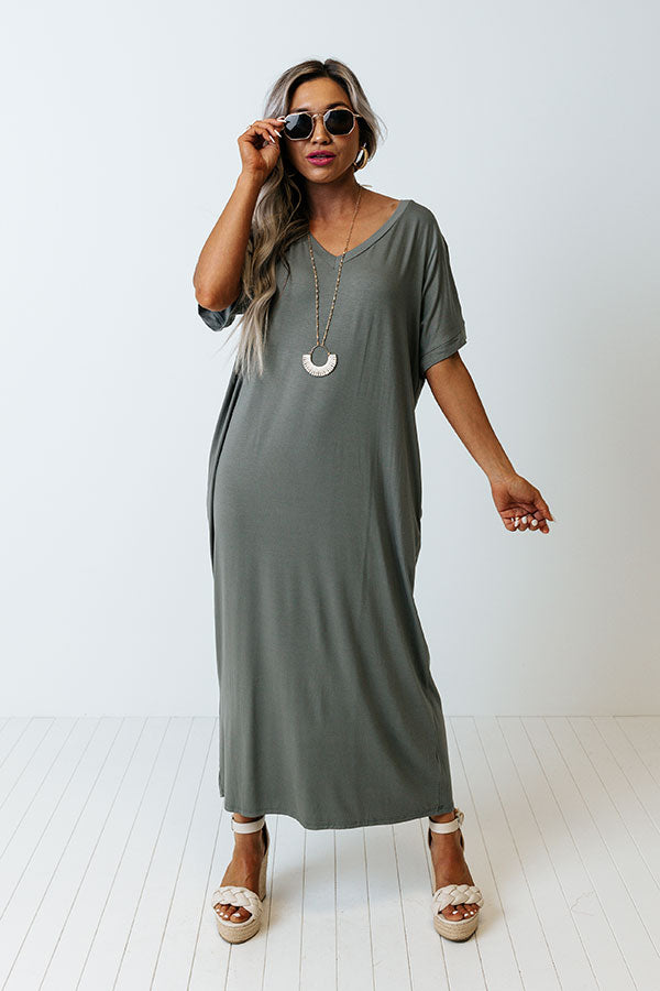 Dallas Layover T-Shirt Midi In Army Green Image - 1