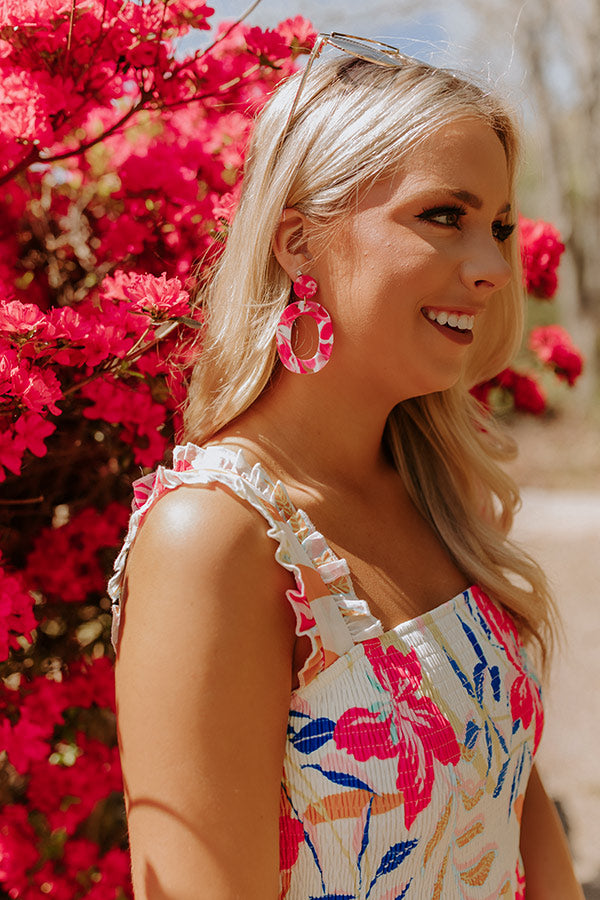 Believe The Dream Earrings In Hot Pink