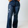 The Marrin High Waist Distressed Flare Curves Image - 1