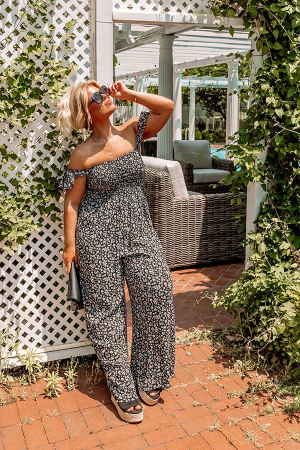Sweet On Me Floral Jumpsuit Curves Image - 2