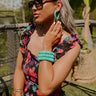 Looking Sassy Hoop Earrings In Turquoise Image - 1