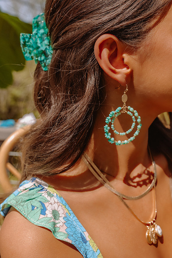 Sweet Darling Beaded Earrings In Turquoise Image - 2