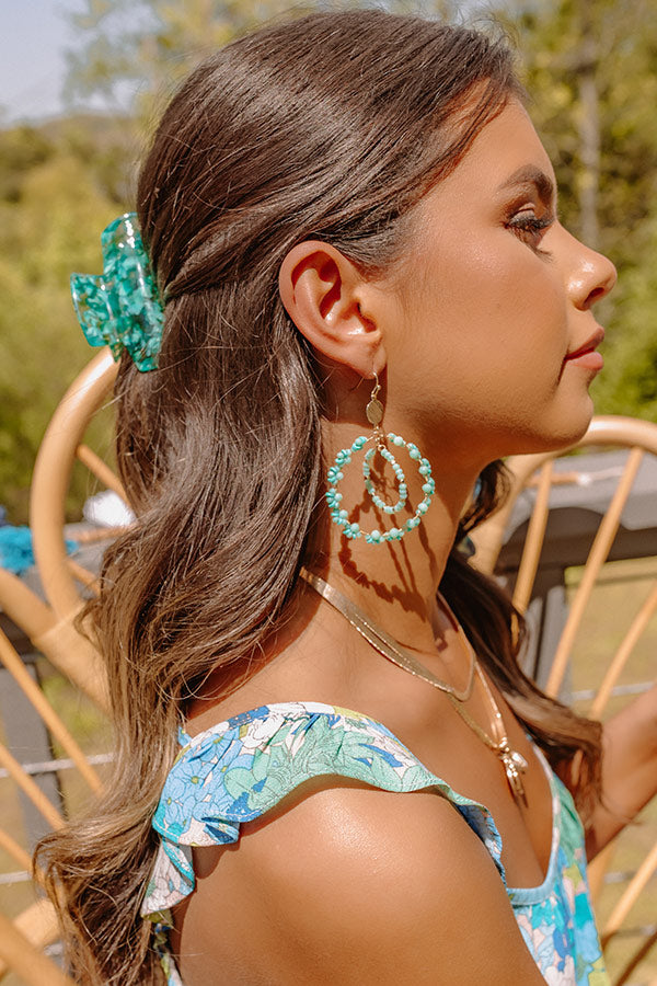 Sweet Darling Beaded Earrings In Turquoise Image - 1