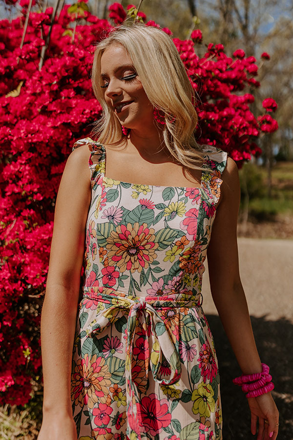 Gramercy Garden Jumpsuit In Peach Image - 4