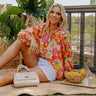 Sugary Sweet Floral Shift Top in Tangerine Image - 1