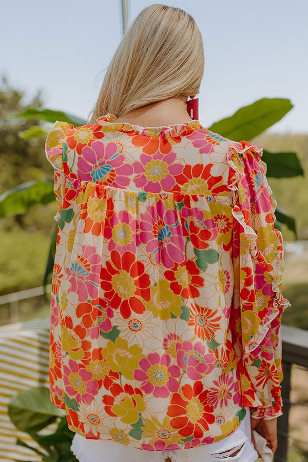 Sugary Sweet Floral Shift Top in Tangerine Image - 3