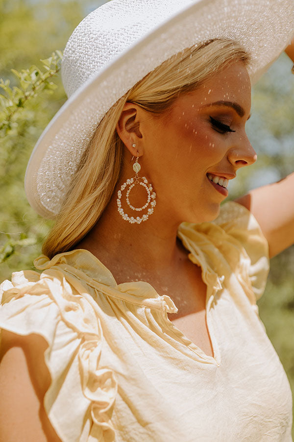 Sweet Darling Beaded Earrings In Ivory Image - 1