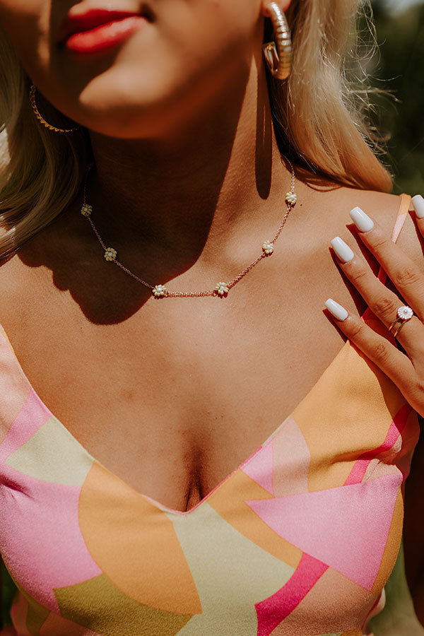 Savor The Sunshine Beaded Necklace In Yellow