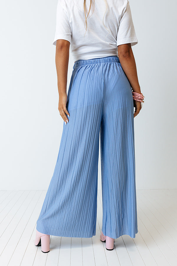 Summer In Malibu Pleated Pants In Sky Blue Image - 5