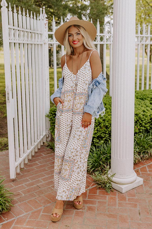 Latte To Go Jumpsuit in White Image - 1