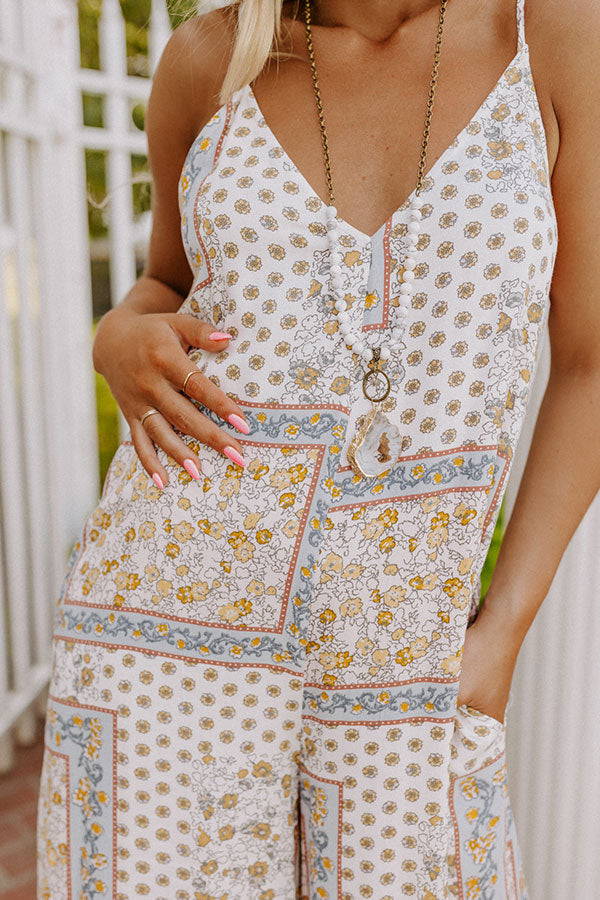 Latte To Go Jumpsuit in White Image - 2