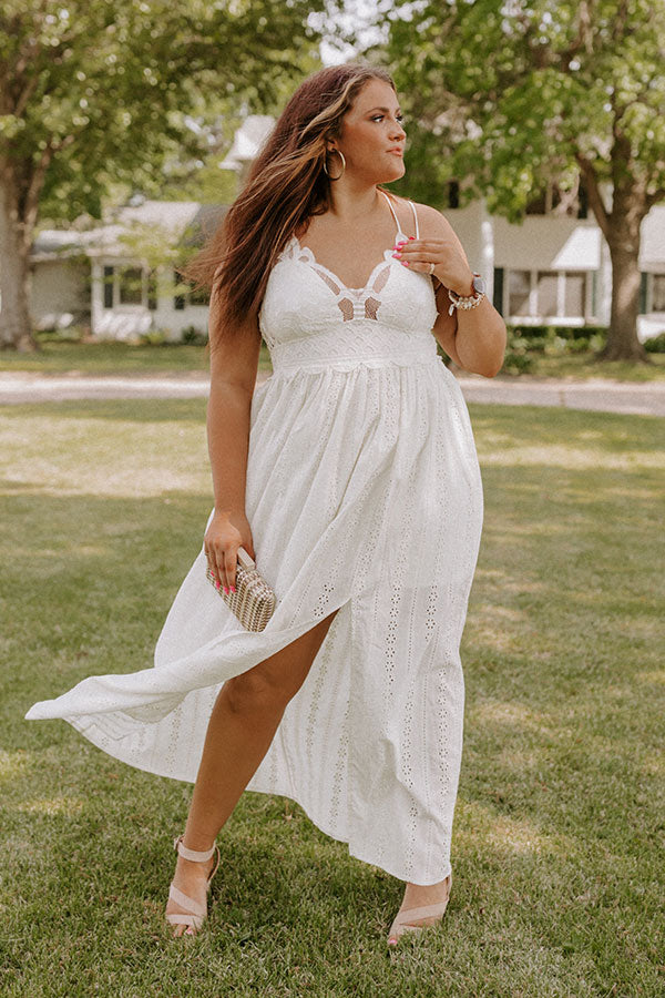 Sweetest Dream Eyelet Maxi In Cream Curves Image - 1