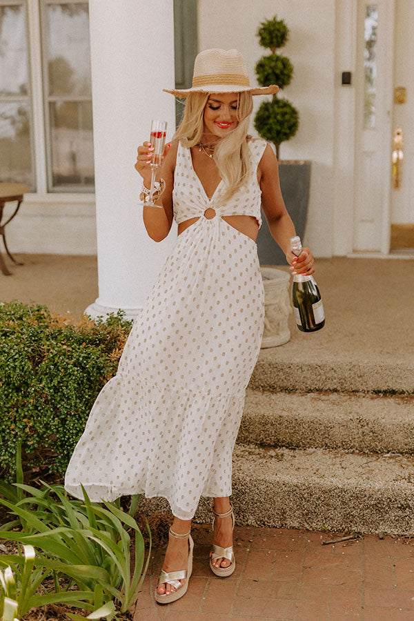 Lovely Evening Cut Out Maxi In Ivory Image - 1