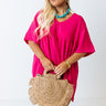 Downtown Brooklyn Babydoll Top In Fuchsia Curves Image - 1