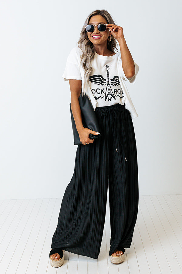 Summer In Malibu Pleated Pants In Black