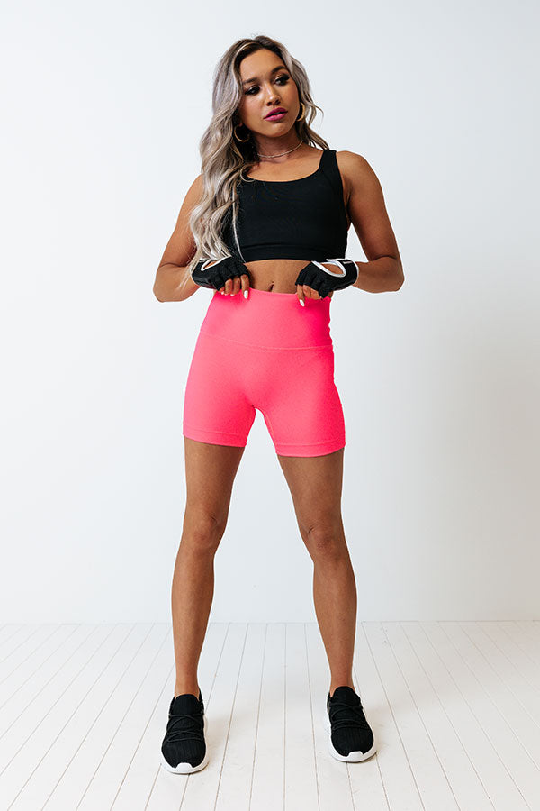 In First Place Biker Short In Neon Pink Image - 1