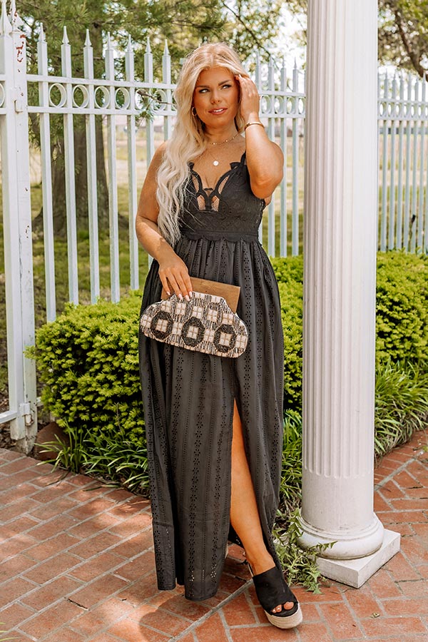 Sweetest Dream Eyelet Maxi In Black Curves Image - 2