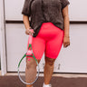Daily Basis Biker Shorts In Neon Pink Curves Image - 1