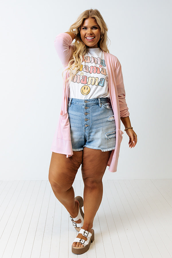 Chic Journey Cardigan In Baby Pink Curves