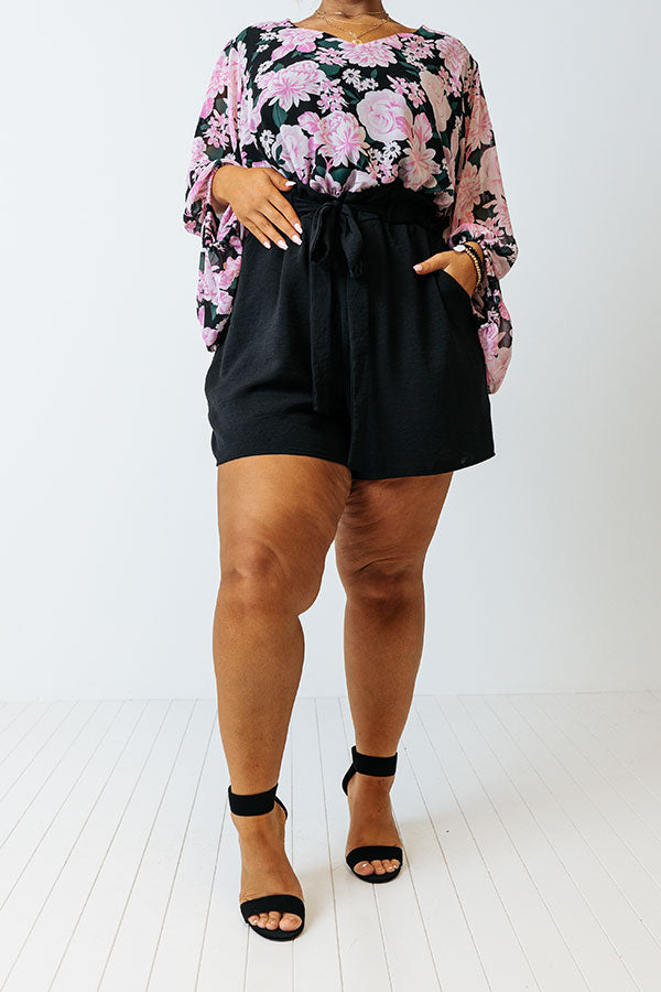 Staying In Capri High Waist Shorts In Black Curves Image - 1