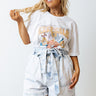 Keep Calm And Dream On Graphic Tee In White Curves Image - 1