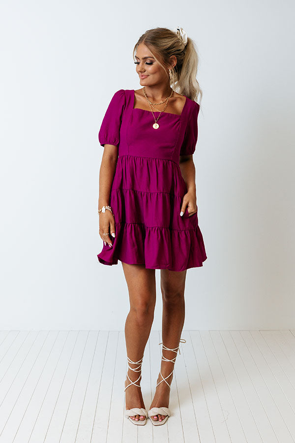 Falling Head Over Heels Babydoll Dress In Orchid