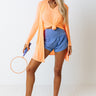 Finish Line High Waist Shorts In Blue Image - 1
