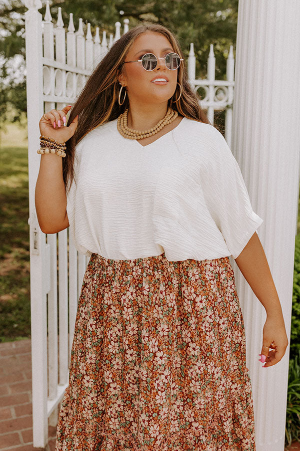 L.A. Lifestyle Shift Top In Cream Curves Image - 1