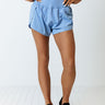 Finish Line High Waist Shorts In Sky Blue Image - 1