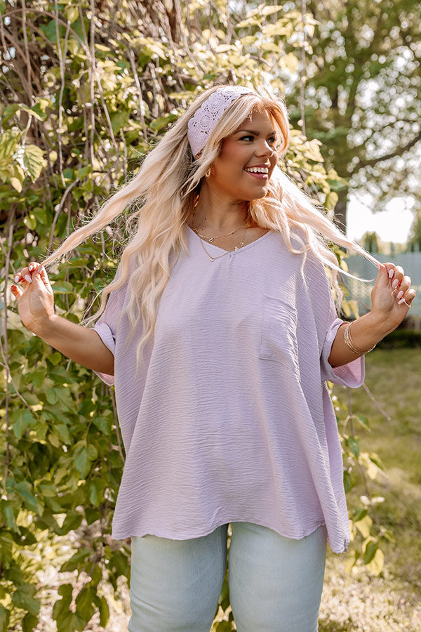 L.A. Lifestyle Shift Top In Light Lavender Curves Image - 1