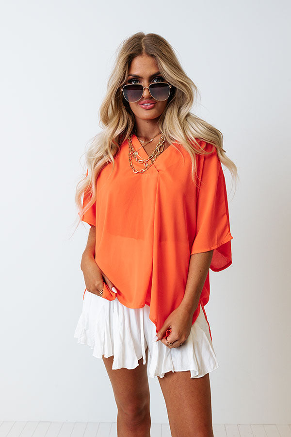 Trendy City Shift Top In Orange Image - 2