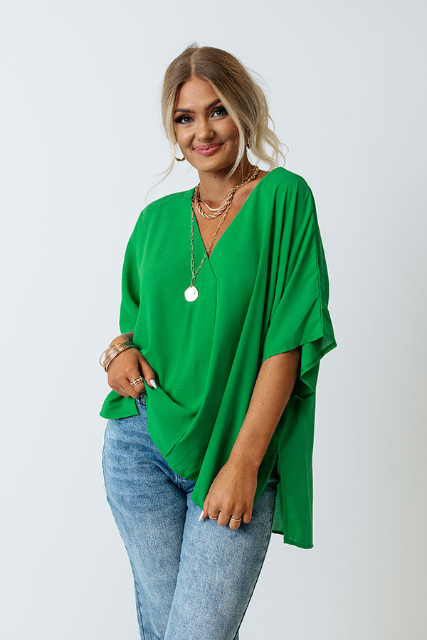 Trendy City Shift Top In Kelly Green Image - 2