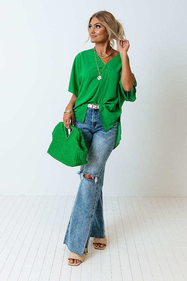 Trendy City Shift Top In Kelly Green Image - 1