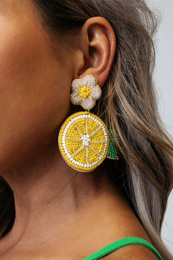 Lemon Love Beaded Earrings Image - 2