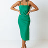 Paris Strolls Satin Midi In Emerald Image - 1