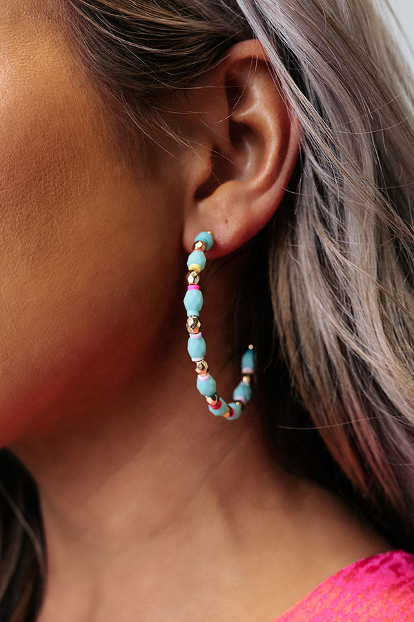 Somewhere Sunny Beaded Hoop Earrings Image - 2