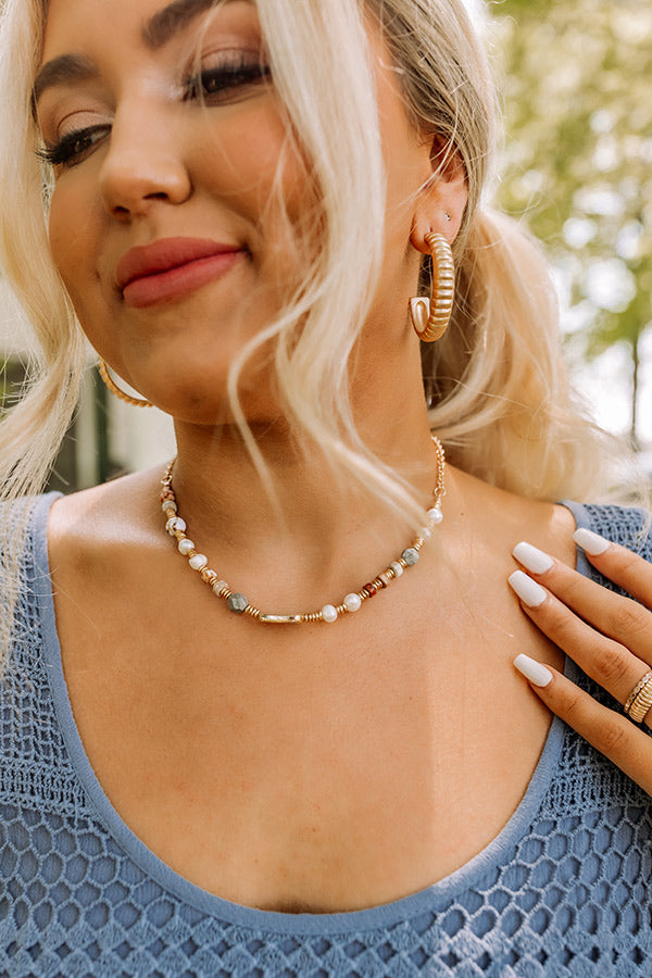 Trend Maker Necklace In Beige