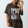 Blame It On My Roots Mineral Wash Graphic Tee in Chocolate Image - 1