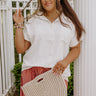 Cooler Waters Button Up Top In Cream Curves Image - 1