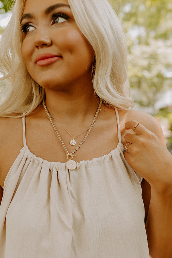 Intense Love Layered Necklace In Warm Taupe Image - 1