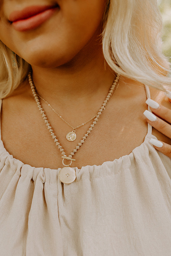 Intense Love Layered Necklace In Warm Taupe Image - 2