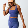 Doing The Most Ribbed Crop Top in Royal Blue Image - 1
